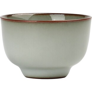 观复仿宋官窑映月主人茶杯单杯 静水流深高级灰手工厚釉陶瓷开片