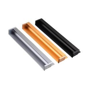 l型隐形拉手橱柜衣柜门抽屉隐藏内嵌免开槽嵌入式铝合金门把拉手