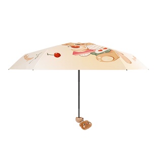 迷你卡通小清新五折遮阳伞防晒小巧便携雨伞女晴雨两用太阳伞学生