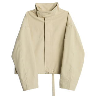 inkday日系轻复古立领工装短夹克女 拉链式休闲百搭早春新款外套