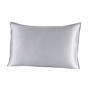 100桑蚕丝74*48成人印花丝绸包边简易舒适枕头套纯色单面真丝枕套