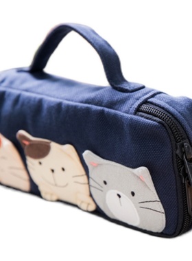 台湾啵啵猫 620131可爱猫咪超轻薄笔袋帆布文具袋笔盒韩版卡通