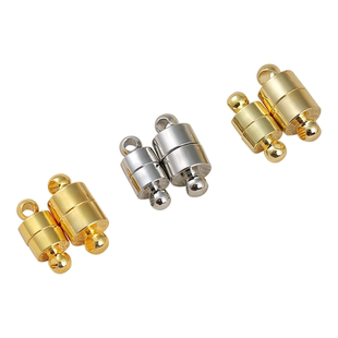 包18k金磁吸扣配件diy珍珠项链手链的扣头围巾丝巾专用吸扣磁铁扣