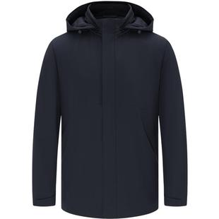 EMZ鄂尔多斯【可脱水貂毛皮内胆】男士茄克连帽百搭外套尼克服男