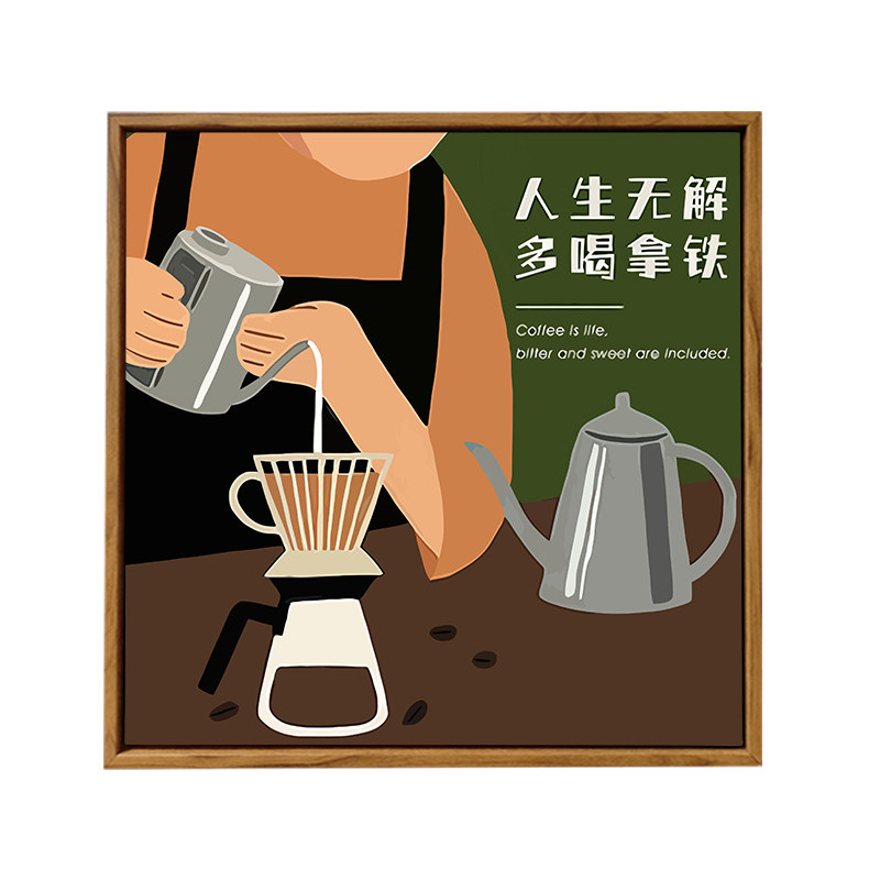 美拉德复古风餐厅咖啡厅数字油画