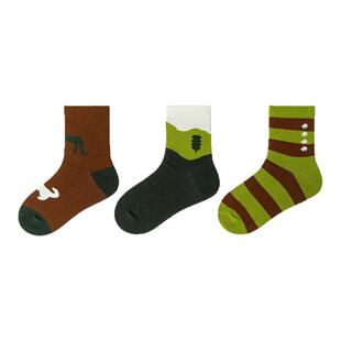 【3双装】迷你巴拉巴拉宝宝袜子儿童柔软棉弹萌趣中筒袜子春款