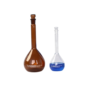 裕成实验 玻璃容量瓶透明棕色带玻璃塞多规格5ml50ml250ml500ml1000ml精准密封不漏液