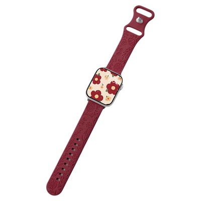 适用苹果手表s10表带新款applewatch9/8硅胶腕带s7向日葵s6智能iwatchse运动手表带夏天s6女生ultra2透气