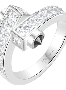 气质时尚高级百搭黑色铆钉戒指