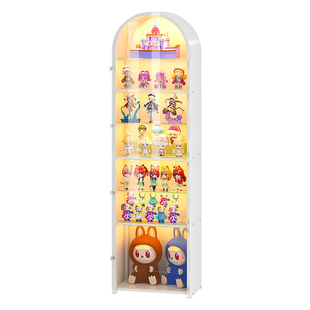 手办展示柜亚克力痛柜落地公仔泡泡玛特盲盒展示架玩具娃娃收纳柜