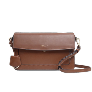 Radley英国奢品牛皮小号焦糖色甜美文艺风琴包斜挎包APSLEY ROAD