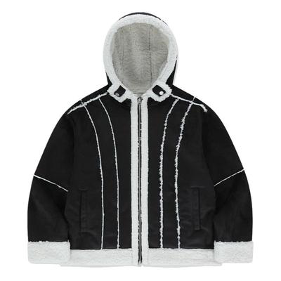 RomanticCrown24秋冬新款摩托梭织绒面夹克街头复古保暖外套男女