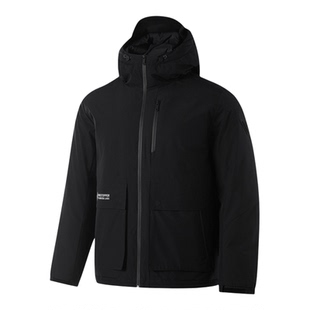 李宁火锅羽绒服男士短款冬季新款时尚连帽保暖工装休闲运动外套男