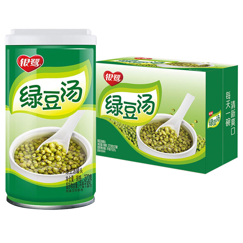 26年3月 银鹭绿豆汤罐头饮品370g*6罐/12罐速食汤饮品