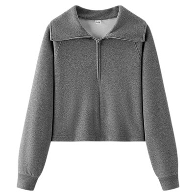 森马磨毛背心条纹插肩袖卫衣女