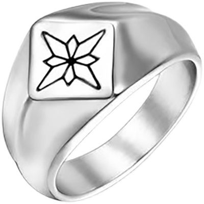 原创流行窄面条纹戒指十字架