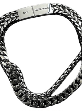 自制极简冷淡风手链男潮小众设约钛钢男生嘻哈简约手饰不掉色