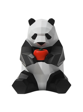 简约几何发财熊猫桌面摆件
