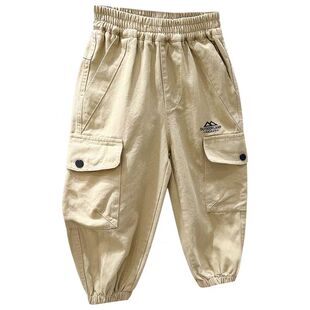 男童裤子2026新款男孩纯棉休闲裤洋气春秋装儿童工装裤宝宝长裤潮