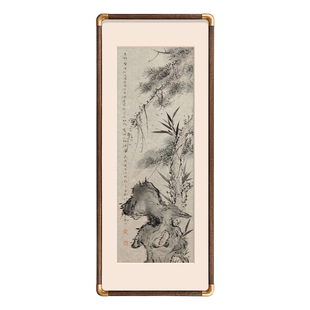 新中式国画画框装裱外框字画十字绣书法圆角裱框定制相框挂墙框架