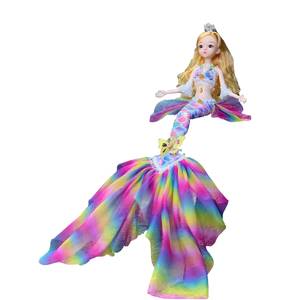 会唱歌美人鱼公主娃娃女孩玩具过家家儿童网红手工玩偶生日礼物粉