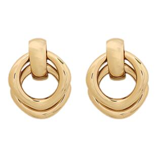 【宋佳同款】RC Retro Chic意大利复古首饰 罗马双圈耳环金银色