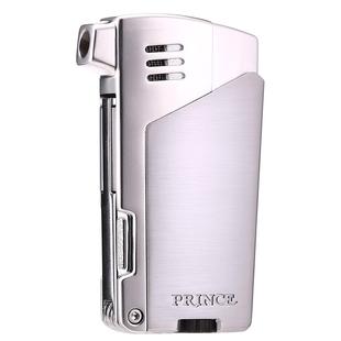 日本PRINCE王子烟斗打火机斜火个性充气横火创意带烟刀电子打火机