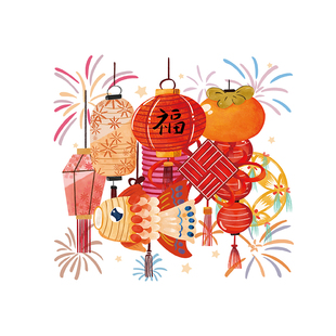 过年氛围布置福袋玻璃门贴纸2026马年新年装饰商店饭店春节静电贴