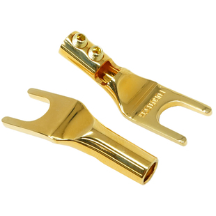 原装古河 FURUTECH FP 201(G) 镀金版 音箱喇叭线Y型插头 叉插