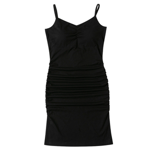 紧身性感抹胸黑色连衣裙女辣妹灰色带胸垫吊带裙内搭打底短款包臀