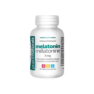PrairieNaturals褪黑素睡眠片3mg改善睡眠闪睡【效期2026年11月】
