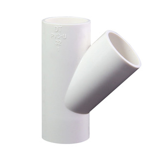 PVC斜三通 UPVC45度三通接头空调滴水配件胶给水管件20 25 32 160