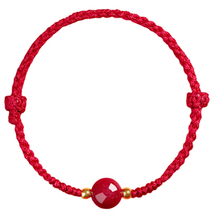 2026马年本命年红绳手链女属马的吉祥佩戴物编织绳朱砂转运珠手绳