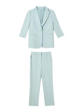 朗姿25进口三醋酸西装女夏季新款外套商务干练通勤风西服/西裤女