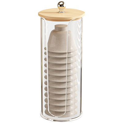 一次性杯子取杯器桌面防尘纸杯放置架透明稻壳茶杯航空水杯置物架