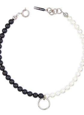 日韩ins风MONA同款黑白珍珠项链