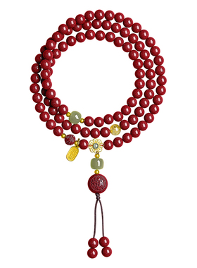 一级朱砂手串108珠护身符手链