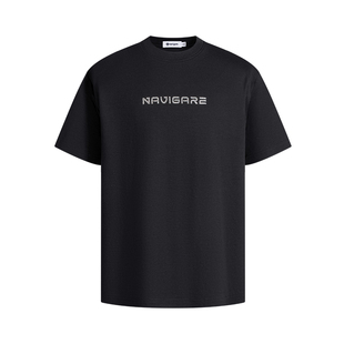 [防晒]Navigare意大利小帆船黑色短袖T恤2026夏季休闲圆领套头衫
