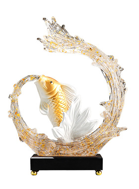 创意风生水起摆件锦鲤鱼装饰品