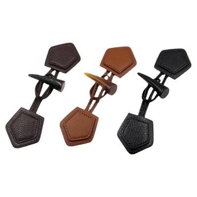 高档咖啡色风衣大衣对扣配件