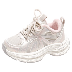 小米步女童运动鞋2025冬季新款儿童加绒老爹鞋女孩休闲二棉跑步鞋