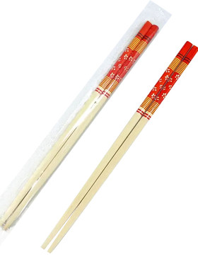 一次性筷子家用竹筷高端青花筷红花筷过年酒席聚餐竹筷商用饭店