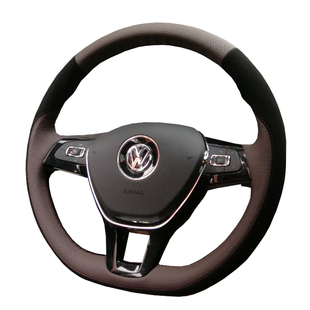凌渡高尔夫7.5新速腾宝来朗逸途观L途昂专用手缝真皮方向盘套把套