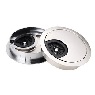 电脑桌线孔盖穿线孔金属穿线盒锌合金走线盒50/53/60/80mm穿线孔