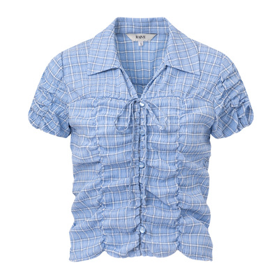 RAIVEV形翻领复古短款衬衫