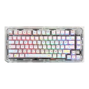 Maorbeng猫尔本类OEM高度四面透可爱热升十字键帽透光PC透明