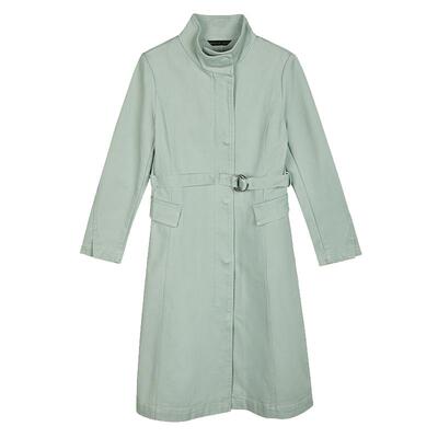 sdeer立领收腰拼接A字长款风衣