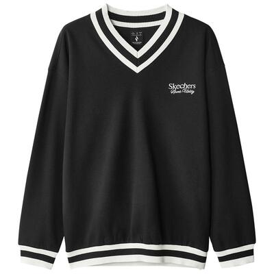 斯凯奇男士V领舒适潮流针织卫衣