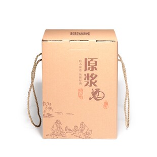 陶瓷酒瓶配件牛皮纸手拎纸盒礼盒2斤3斤5斤10斤酒坛通用包装酒盒