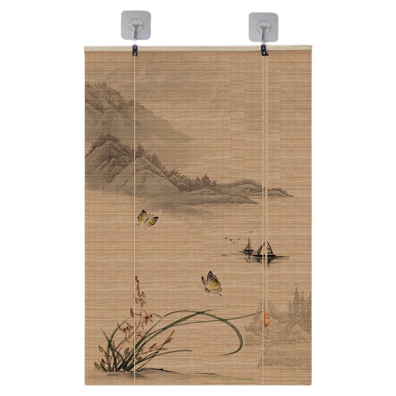 中式竹帘卷帘窗帘遮光帘